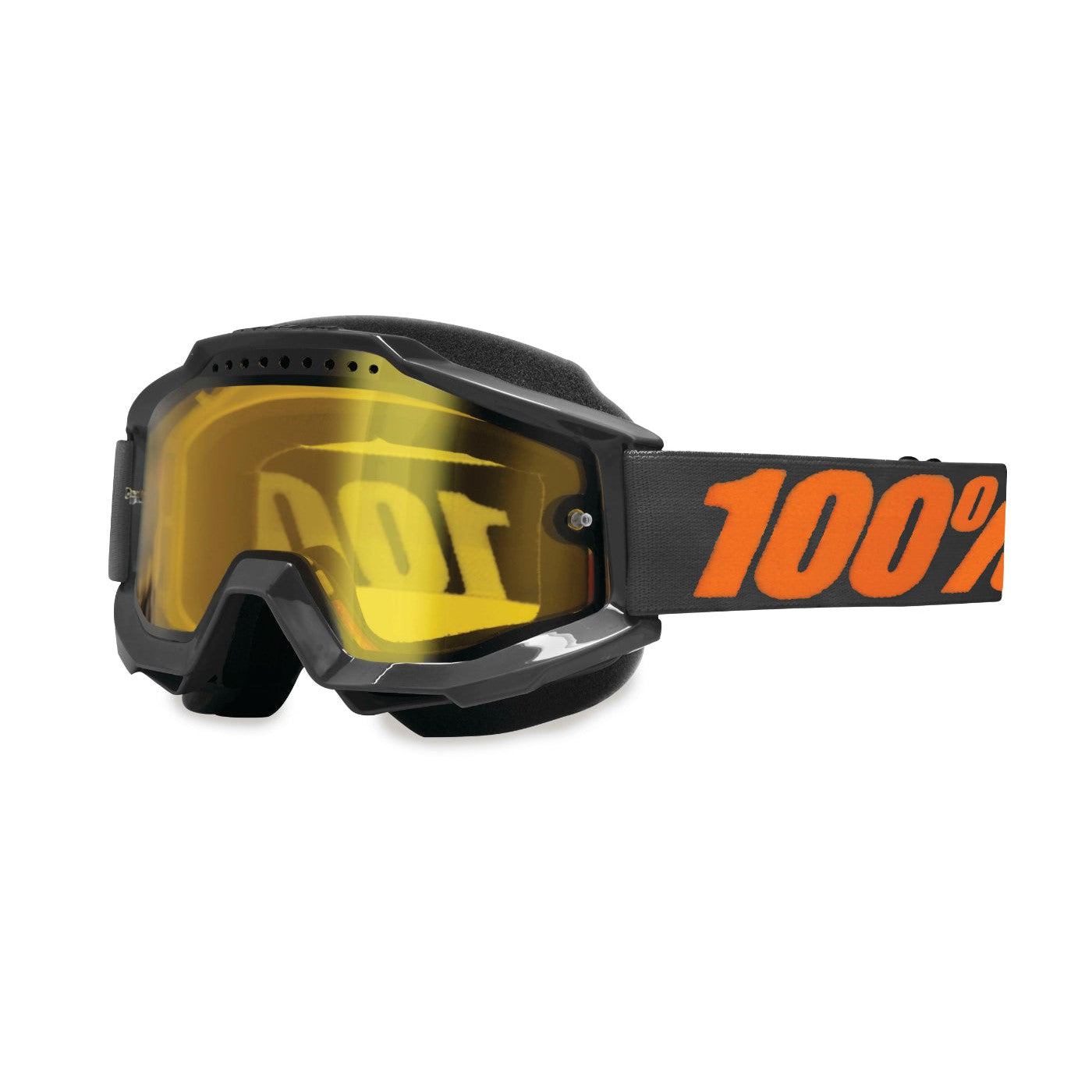 100% Gen1 Accuri Snow Goggles Gunmetal with Yellow Lens - 50203-025-02