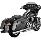 Silenciador redondo Vance & Hines Twin Slash, cromado, con Fuelpak FP3