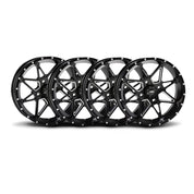 ITP Set of Four Tornado Alloy Wheels Matte Black Wheels 14x7 4/4 2+5