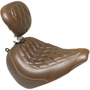 Mustang Wide Tripper Solo Seat Diamond Stitch With Backrest Brown 83058