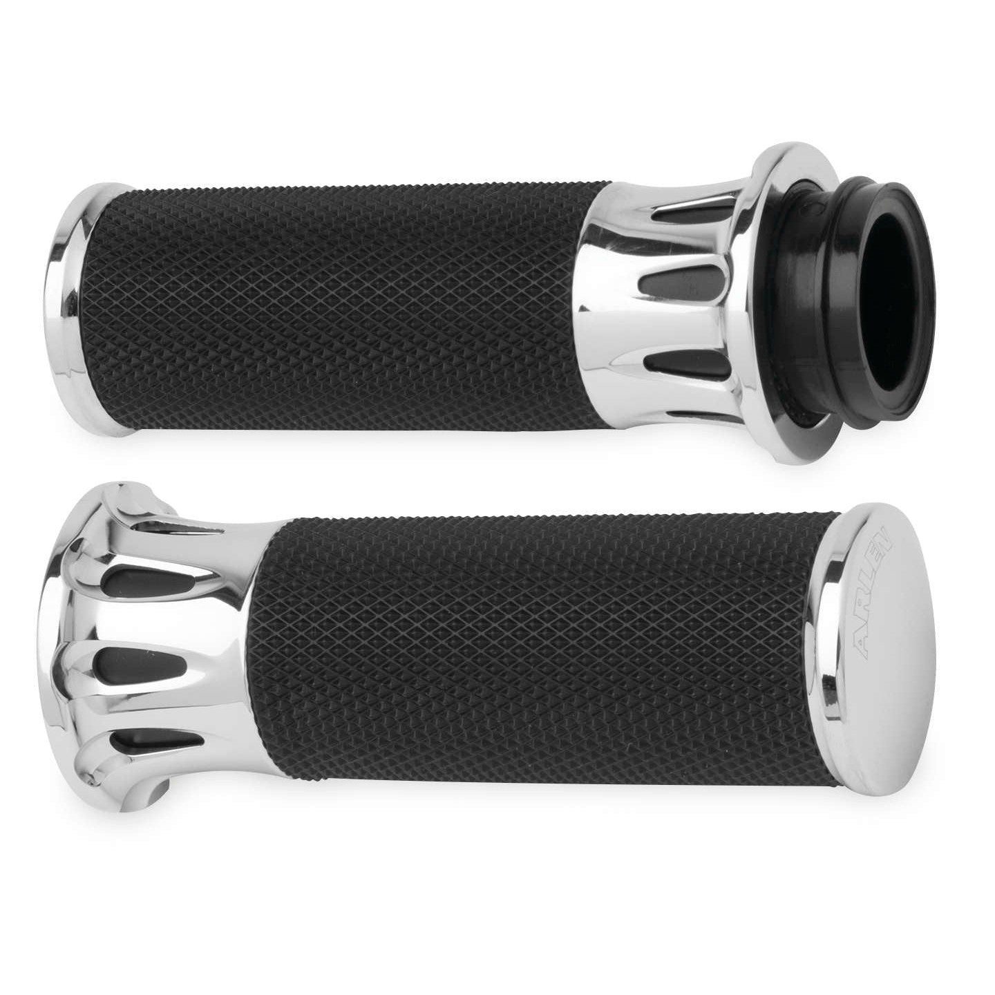 Harley FXDWGI Dyna Wide Glide 2004-2006Deep Cut Fusion Grips Chrome Arlen Ness