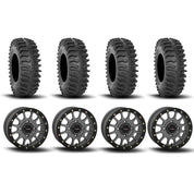 System 3 SB-5 Beadlock Gun Metal Grey 15" Wheels And XT400 Tires [32x10R-15]