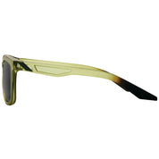 100% Hudson Sunglasses Matte Translucent Olive Slate with Black Mirror Lens - 61028-296-61