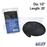 WSM 1/2'' x 20' Nylon Black Dock Line 1000-1220BK