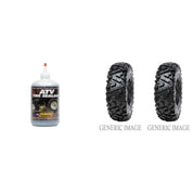 Set of 2 Power Grip DI2025 Radial Rear Tires 25x10R-12 6-ply with Sealant