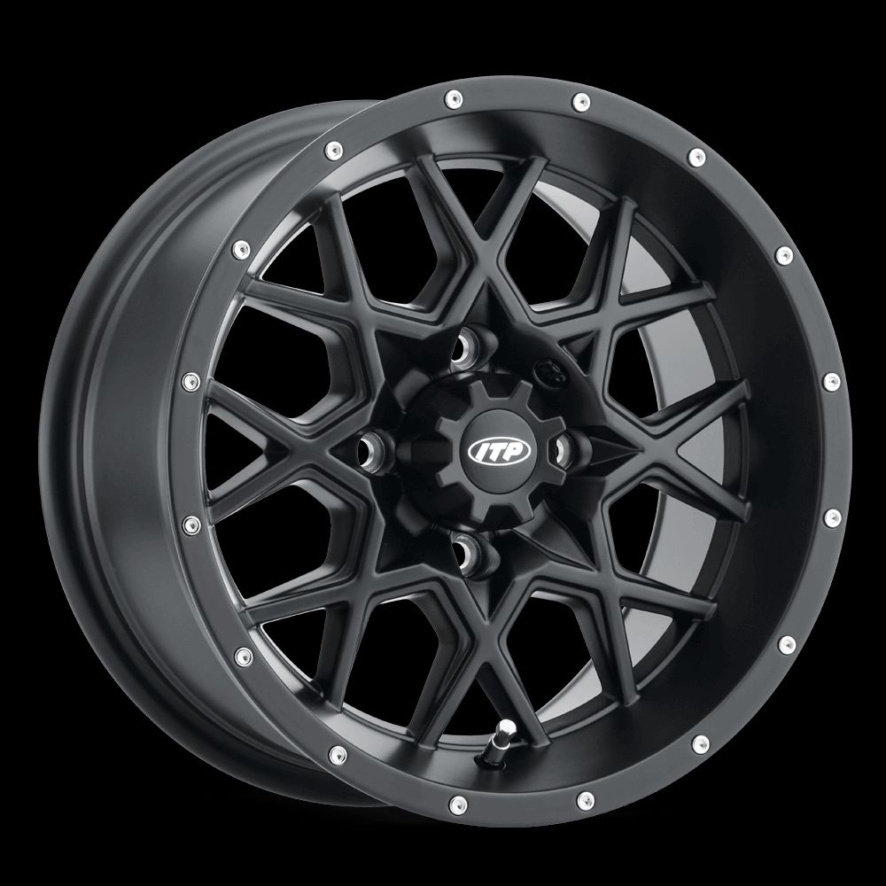 ITP Storm Series Hurricane Alloy Wheel Machined Black 12x7 4/4 2+5 1228631404B