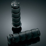 Kuryakyn Black Rubber Soft ISO TBW Hand Grip Grips Harley Touring Softail 08-18
