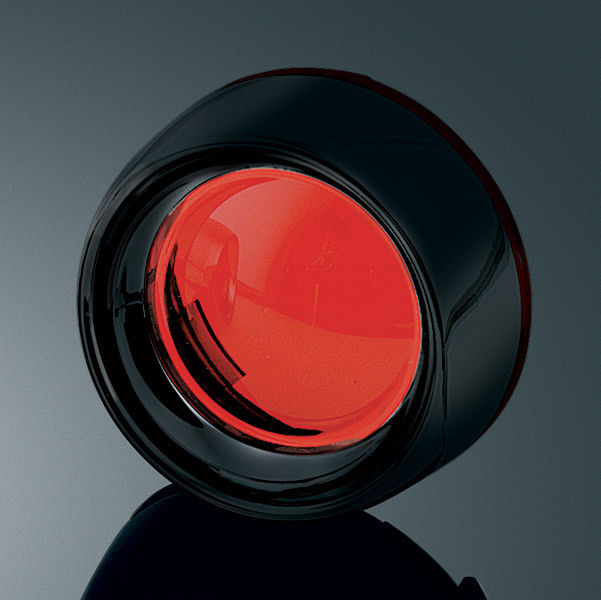 KURYAKYN RED BLACK DEEP DISH BEZELS 2000-2017 HARLEY BULLET TURN SIGNALS 5482