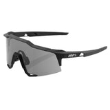 100% Speedcraft Sunglasses Soft Tact Black with Smoke Lens - 61001-100-57