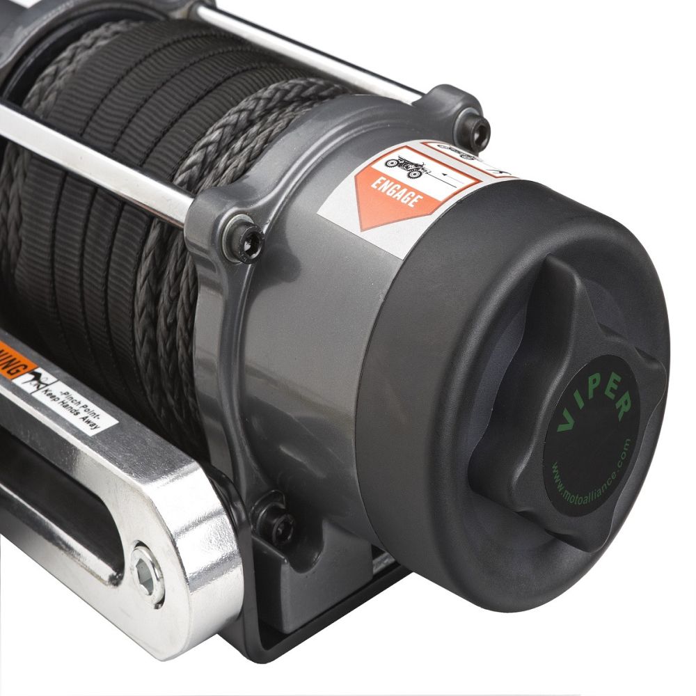Viper Elite ATV Winch Kit 6000 lb With 40 Feet Black Synthetic Rope With Mount