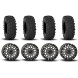 Ruedas System 3 SB-6 Beadlock color gris metalizado de 15" y neumáticos XTR370 [30x10-15]