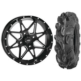 Set of 2 Mounted Wheel and Tire Kit Wheel: 14x7 5+2 4/137 Tire: 28x11-14 6 Ply