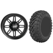 Set of 2 Mounted Wheel and Tire Kit Wheel: 14x7 4+3 4/156 Tire: 27x11-14 8 Ply