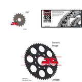 Kit de piñón delantero y trasero de cadena 428 natural para Honda CB125S de calle (1984-1985)