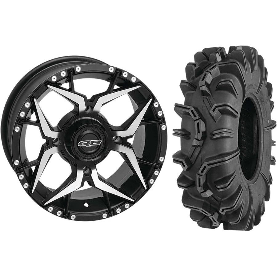 Set of 2 Mounted Wheel and Tire Kit Wheel: 14x7 5+2 4/110 Tire: 27x10-14 6 Ply