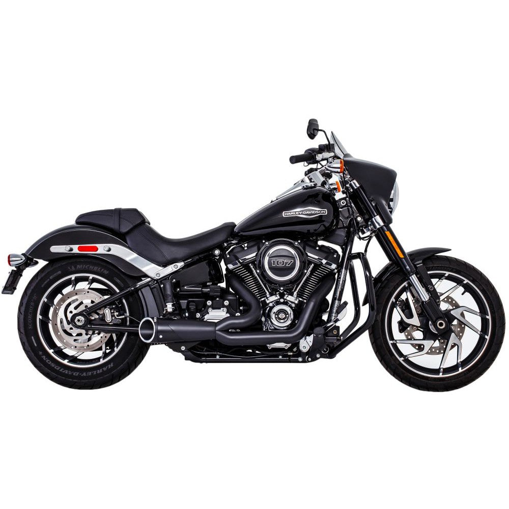 Freedom Performance Combat 2 into 1 Shorty Exhaust Black With Black Sculpted Tip HD00815