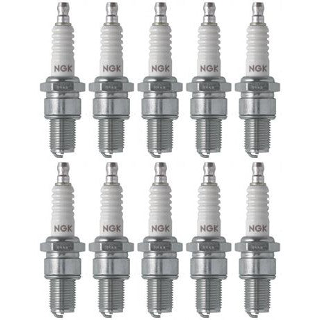 Set of 10 NGK Standard Spark Plugs for Kawasaki KX250-D 1985 Engine 250cc