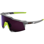 100% Speedcraft Sunglasses Soft Tact Midnight Mauve with Purple Lens - 61001-053-78