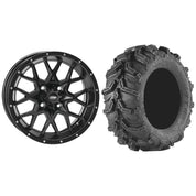Set of 2 Mounted Wheel and Tire Kit Wheel: 12x7 5+2 4/137 Tire: 25x10-12 6 Ply