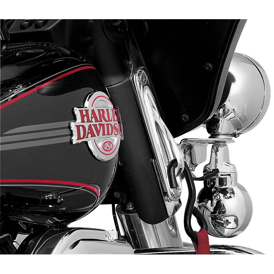 New Harley FLHTC 84-05,07-13Teardrop Custom Tie-Down Brackets Chrome by Kuryakyn