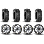 System 3 SB-4 Beadlock Cement Grey 15" Wheels And XT400 Tires [33x10R-15]