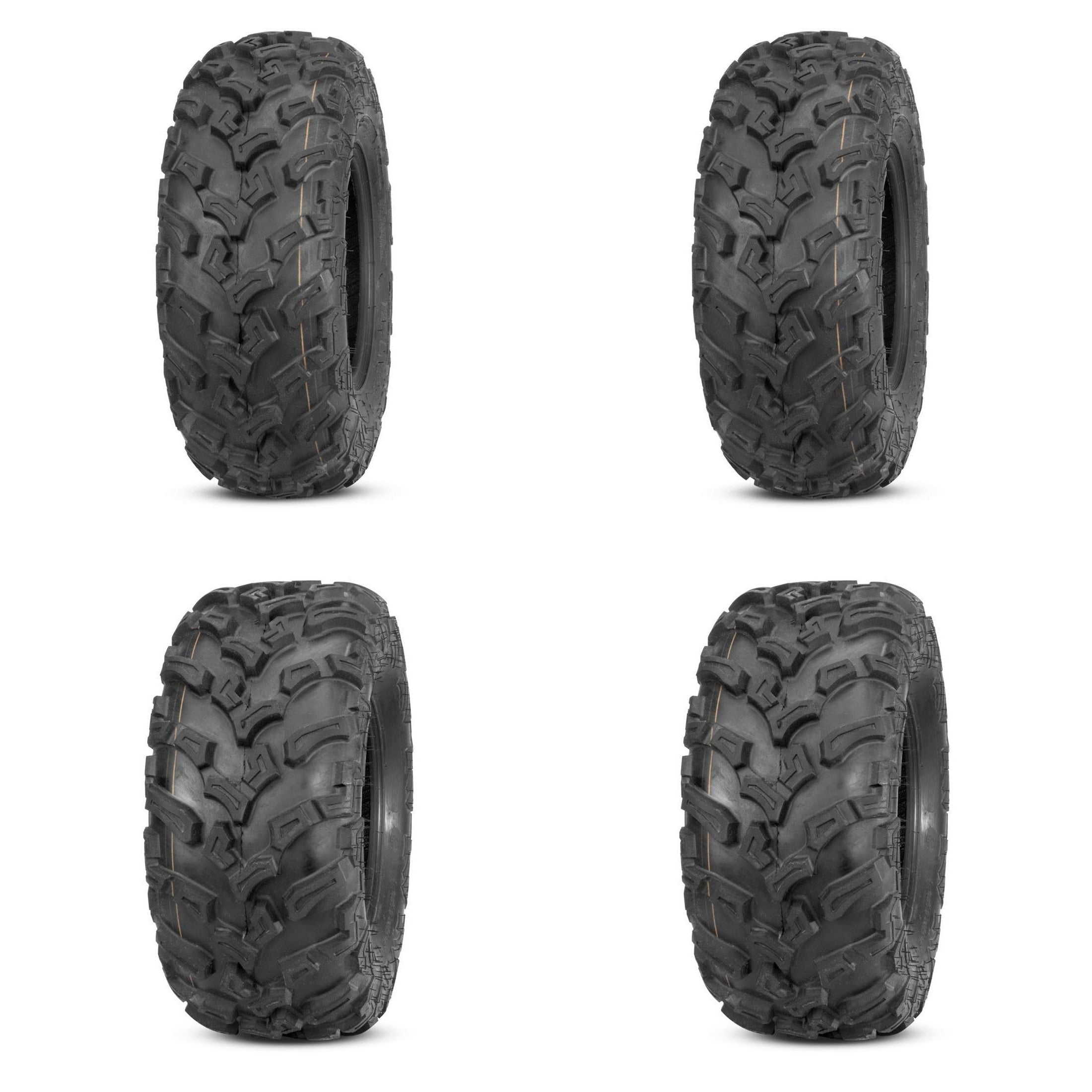 Set of 4 ATV QUADBOSS Tires (QBT447 26x9-12 Front, 26x11-12 Rear)