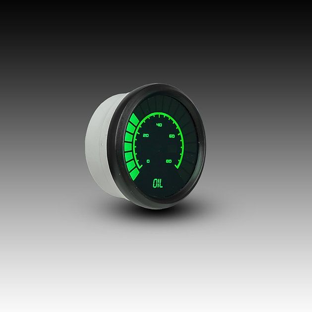 Intellitronix Oil Pressure Analog LED Bargraph in Black Bezel - Green