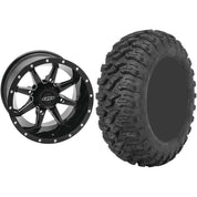 Set of 2 Mounted Wheel and Tire Kit Wheel: 14x7 4+3 4/156 Tire: 29x9-14 8 Ply