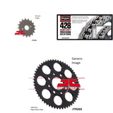428H Heavy-Duty Chain Natural, Front & Rear Sprocket Kit for HONDA CB125TT 1990