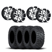 ITP Twister 14" Machined Black Wheels And Terra Claw Tires [27x11R-14]