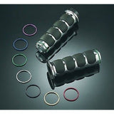 Kuryakyn Chrome Rubber Soft ISO Dual Cable Hand Grips Traditional Harley Dyna