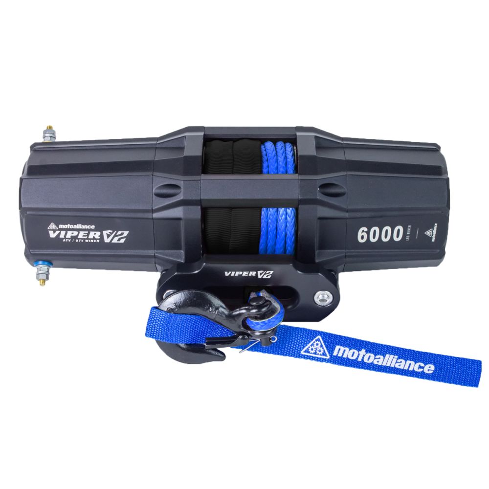 Viper V2 ATV Winch Kit 6000 lb Standard Spool With 40 Feet Blue Synthetic Rope With Mount