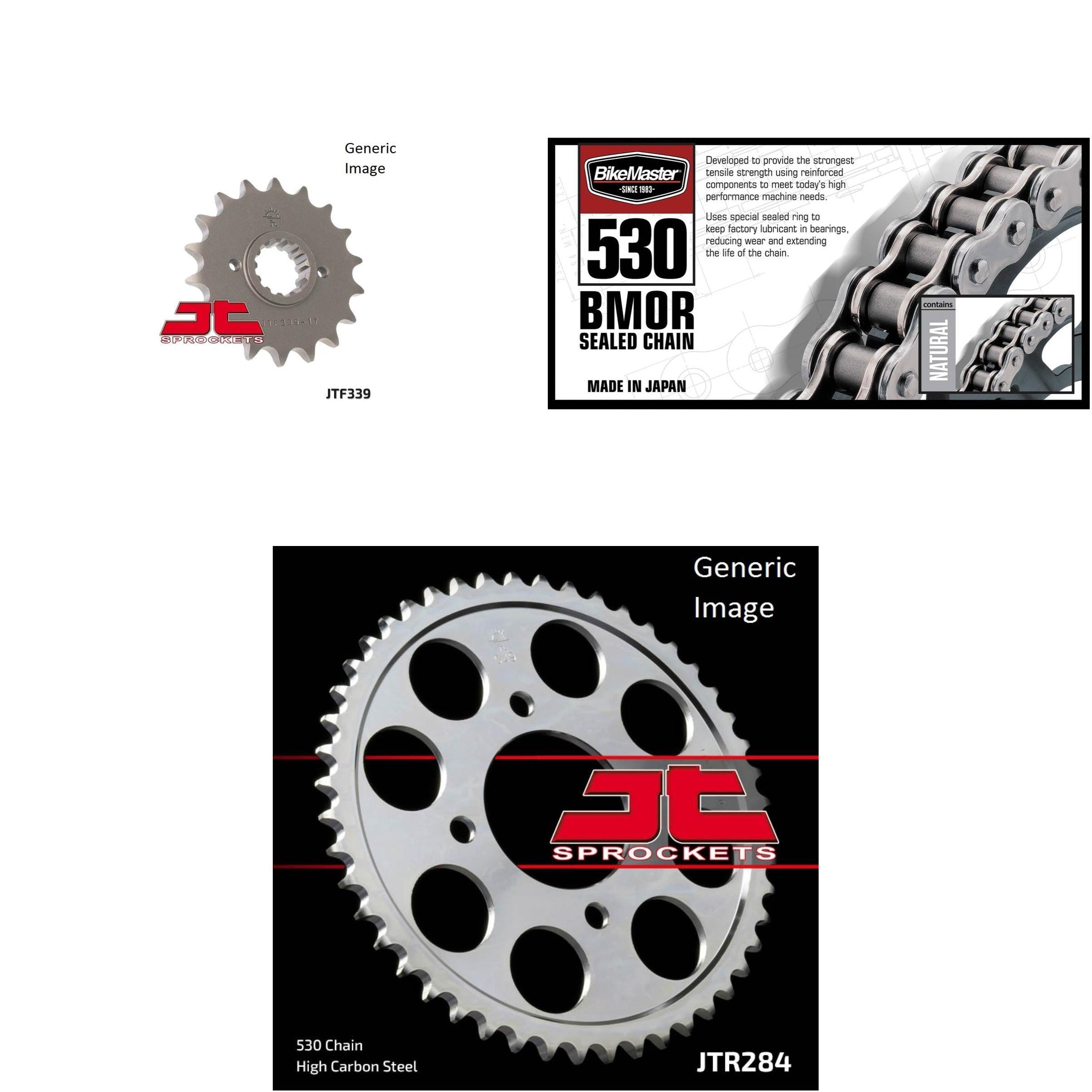 530 BMOR Chain Natural, Front & Rear Sprocket Kit for HONDA CB750C 1980-1982