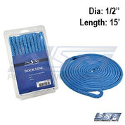 WSM 1/2'' x 15' Nylon Blue Dock Line 1000-1215BL