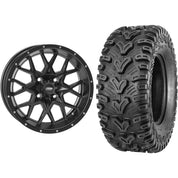Set of 2 Mounted Wheel and Tire Kit Wheel: 14x7 2+5 4/110 Tire: 28x10-14 6 Ply