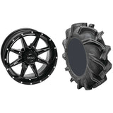 Set of 2 Mounted Wheel and Tire Kit Wheel: 14x8 3+5 4/110 Tire: 28x11-14 6 Ply