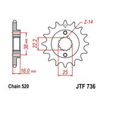 Piñón delantero de acero de 14 dientes para Street DUCATI 750 SS 2000-2002
