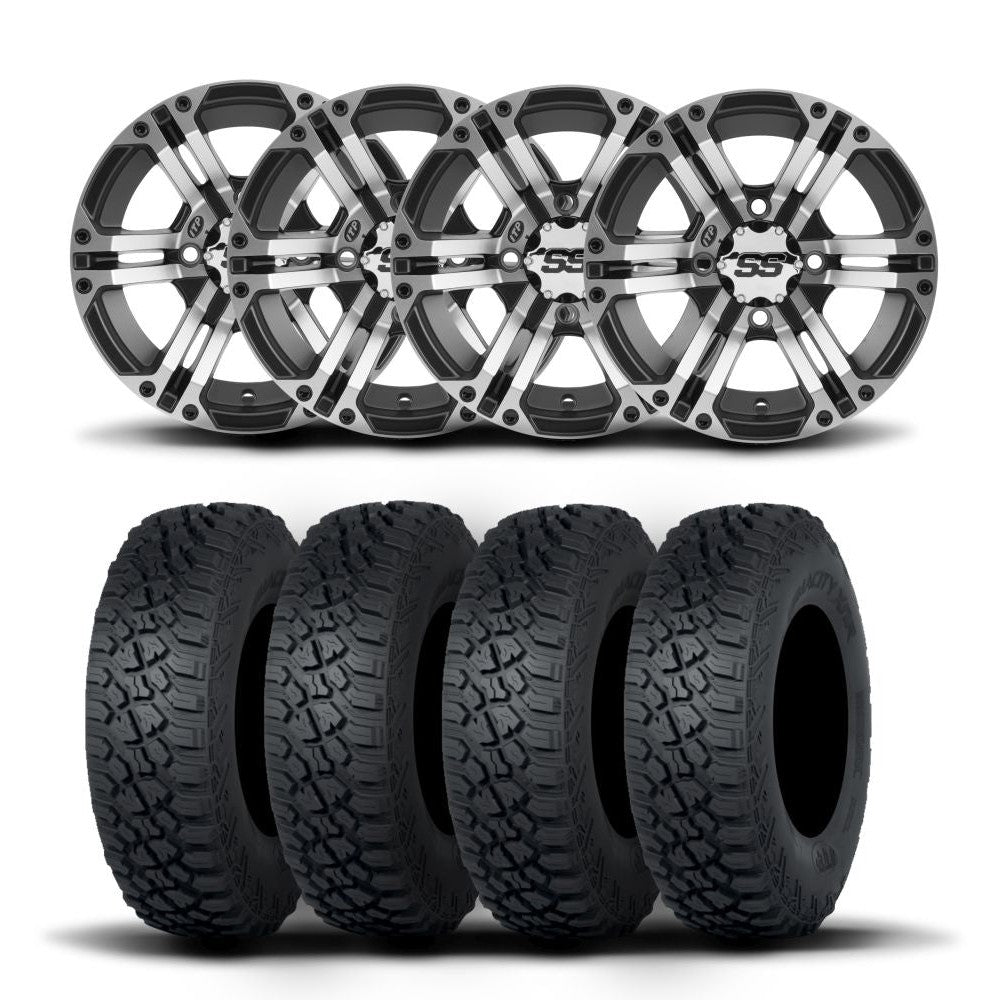 ITP SS212 15" Machined Black Wheels And Tenacity XNR Tires [35x9.5R-15]