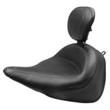 Asiento individual Mustang Vintage ancho y liso con respaldo para conductor, negro, para Harley-Davidson Heritage Softail Classic 2016-17