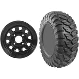 Set of 2 Mounted Wheel and Tire Kit Wheel: 12x7 4+3 4/156 Tire: 26x9-12 4 Ply