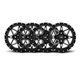 Juego de cuatro ruedas ITP Storm Series Tornado en negro mate 14x7 4/110 2+5