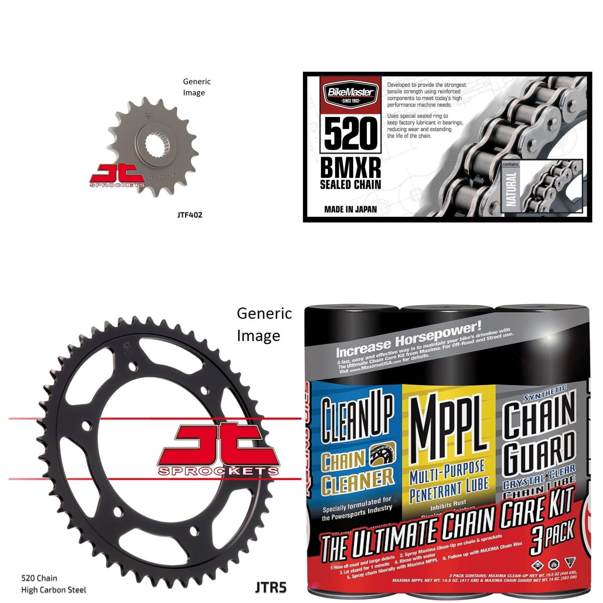 520 BMXR Chain Gold w/ Wax,Front & Rear Sprocket Kit BMW F650 GS Dakar 2001-2005