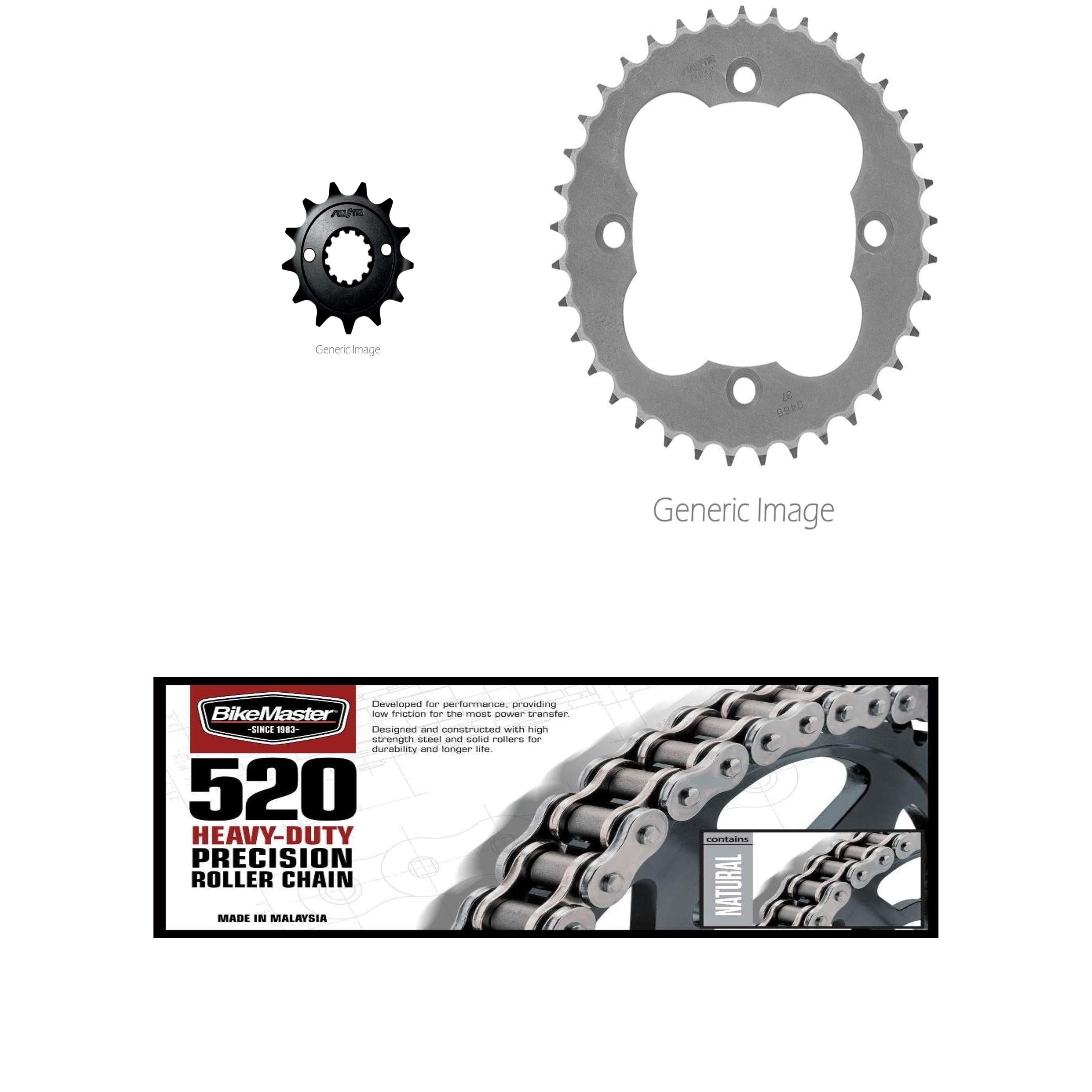 520H Heavy-Duty Chain, Front & Rear St Sprocket Kit for HONDA TRX400EX 2009-2014