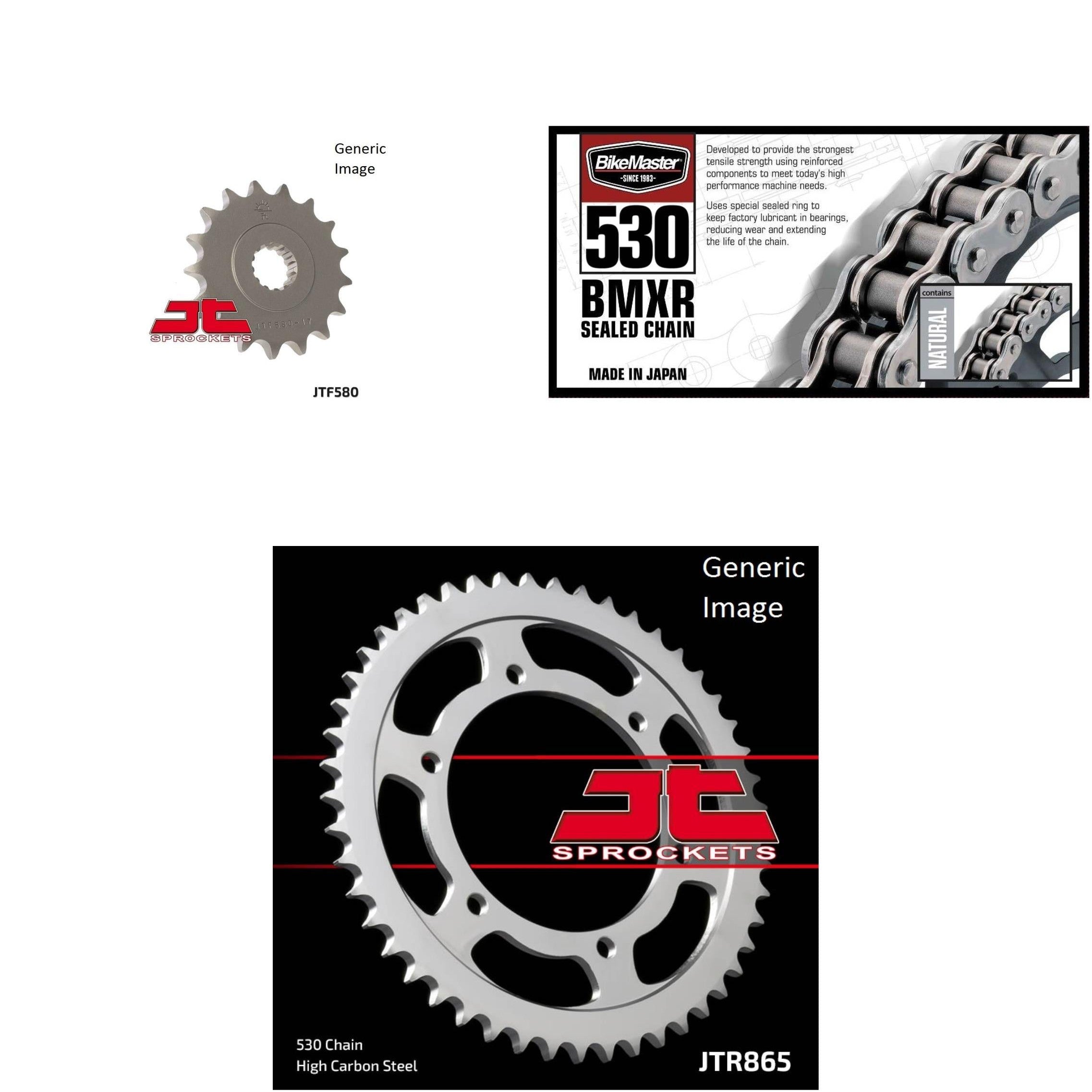 530 BMXR Chain Natural, Front & Rear Sprocket Kit Street YAMAHA FZ750/C 1986