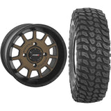 Set of 2 Mounted Wheel and Tire Kit Wheel: 14x7 4+3 4/156 Tire: 30x10-14 8 Ply