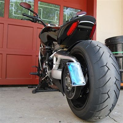 New Rage Cycles Side License Plate Mount Black - XD-SIDE