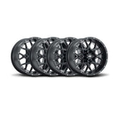 ITP Set of 4 Storm Series Hurricane Alloy Wheel Machined Black 12x7 4/4 5+2
