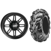 Set of 2 Mounted Wheel and Tire Kit Wheel: 14x7 2+5 4/110 Tire: 28x11-14 6 Ply