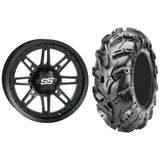 Set of 2 Mounted Wheel and Tire Kit Wheel: 14x7 2+5 4/110 Tire: 28x11-14 6 Ply