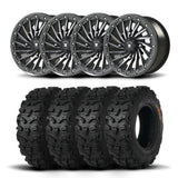 Juego de cuatro ruedas Bullite Blade de 14" grises y neumáticos Kenda K587 Bearclaw HTR [27x9.5R-14]